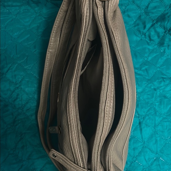 Beige Leather Crossbody Bag - Picture 3 of 8